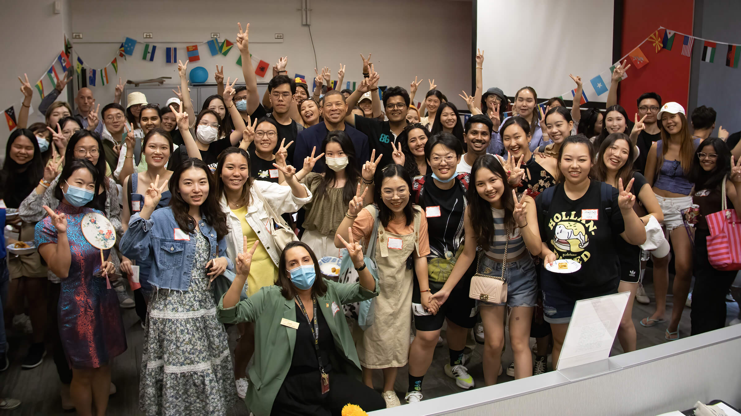 Attendees of the International Student Reception held at the USC Annenberg School for Communication and Journalism.