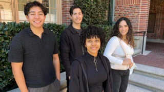 USC transfer students Xander Singson, Foris Huang, Alexis Ruiz and Jasmine Ahdoot