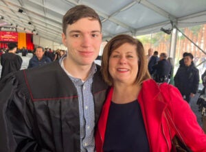 USC spring convocation: Ferris Lachman and his mother, Jacqueline Lachman