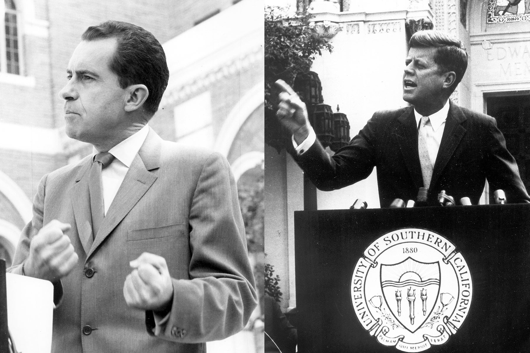 John F. Kennedy and Richard Nixon at USC