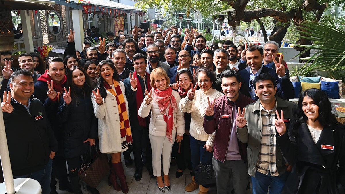 USC India: President Carol Folt with alumni