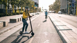 Electric scooter rider