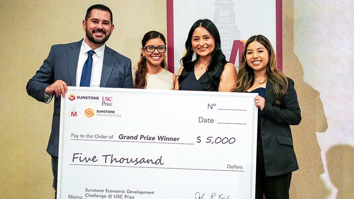 USC Price students win Sunstone Challenge with San Bernardino startup
plan