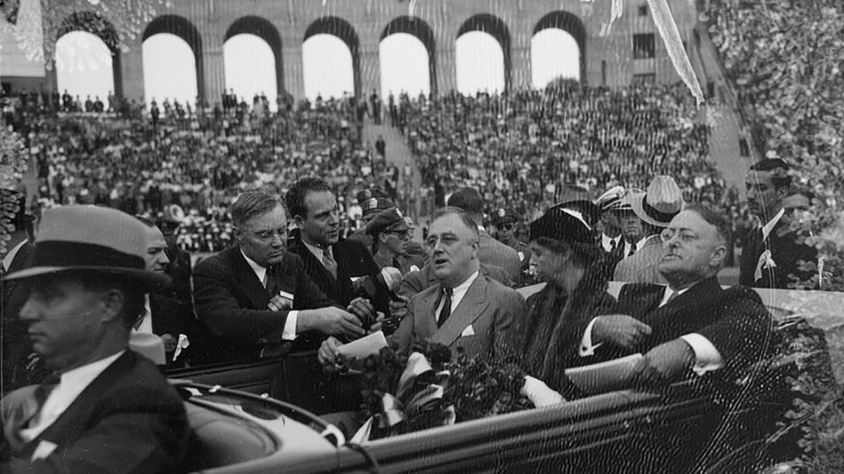 President Roosevelt and Eleanor Rossevelt at the Coliseum in 1935