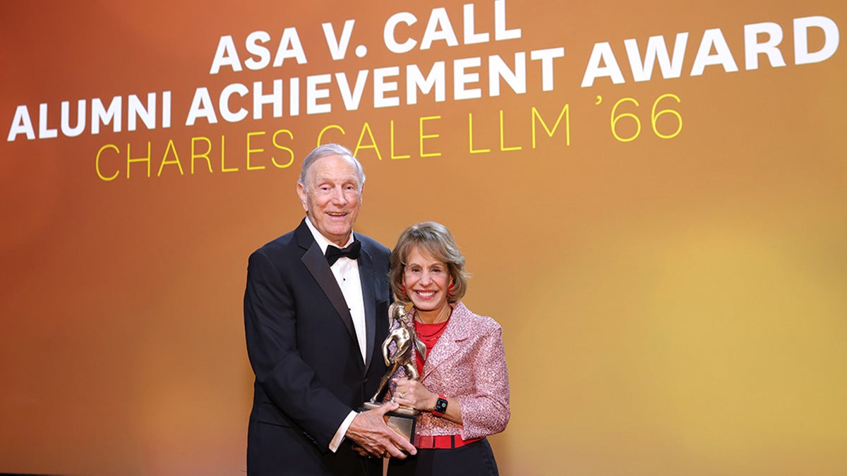 USC Alumni Awards: Charles Cale and USC President Carol Folt