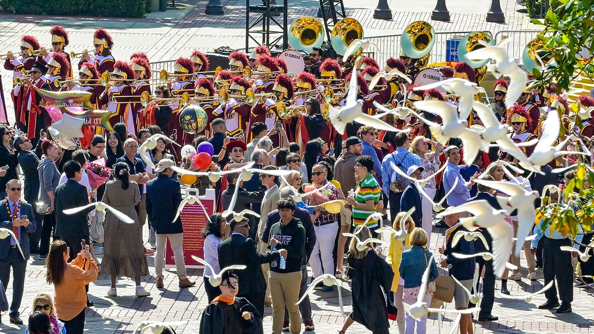 USC 2024 commencement: Band and doves