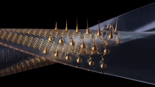 Stretchable micro needle electrode arrays