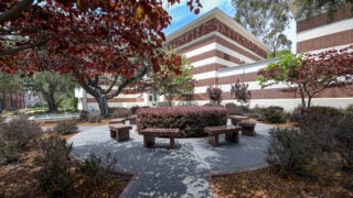 A public work by Jenny Holzer at the Fisher Museum of Art in USC