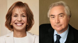 USC President Carol Folt and USC Annenberg Professor Manuel Castells