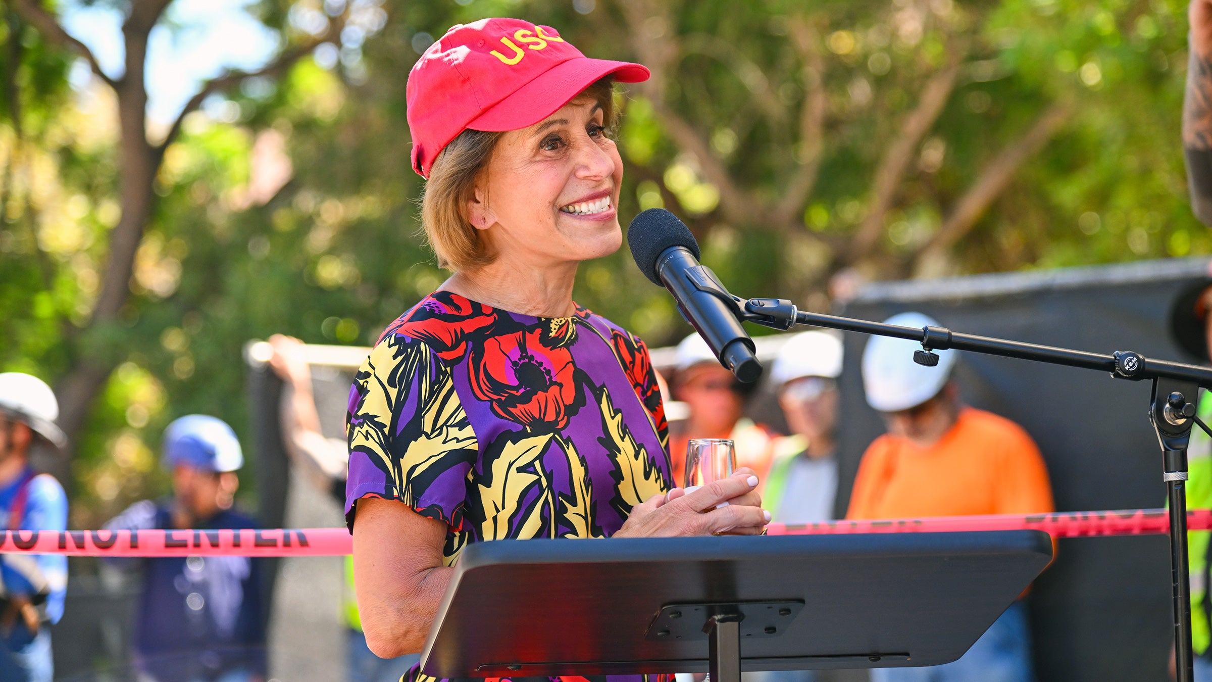 Topping-out ceremony for Rawlinson Stadium: Carol Folt