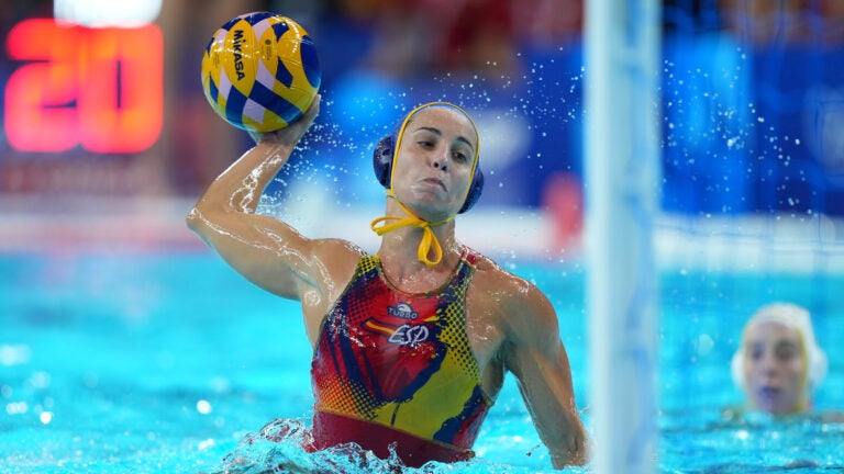 Woman playing water polo