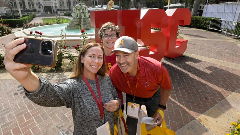 USC Trojan Family Weekend: Steve, Eileen and Garrett Hartfelder