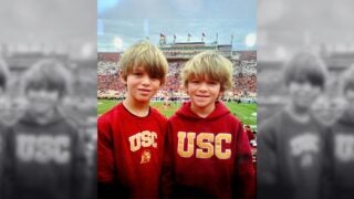 Flint and Cole Tanquary at USC games as kids