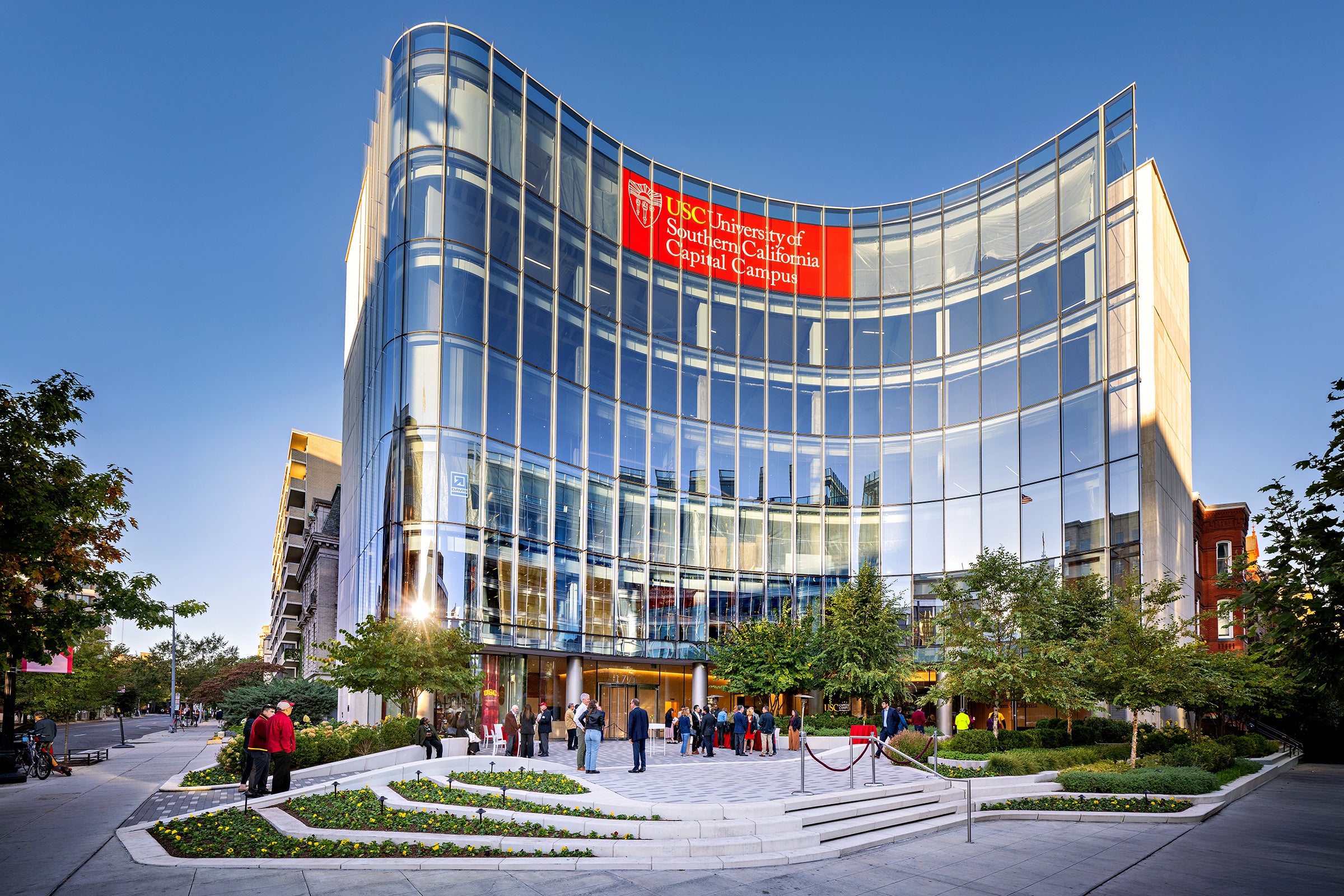 USC Capital Campus event: Visitors gather outside beforehand