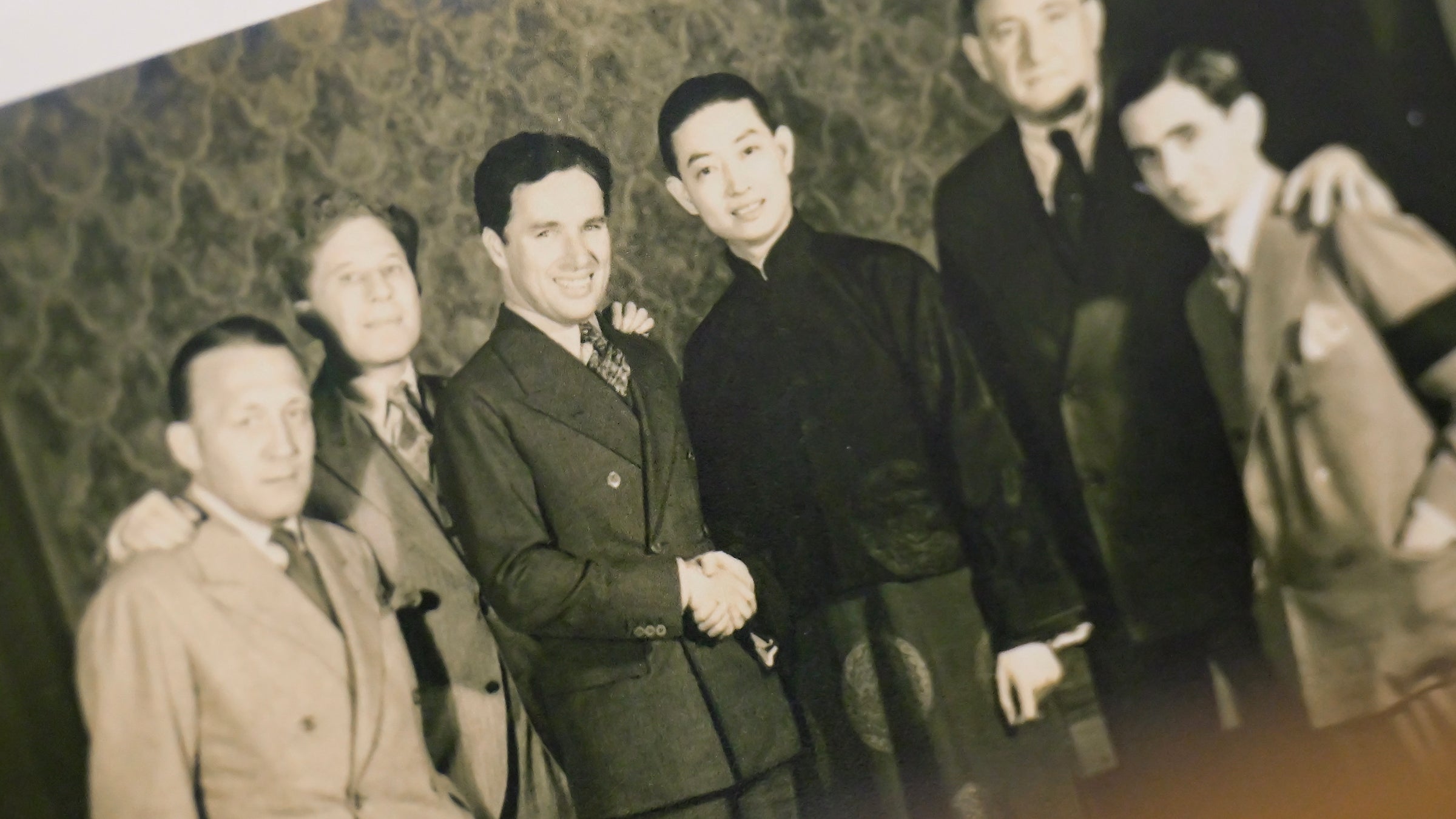 Mei Lan-Fang exhibition: Replica photo of Mei Lan-Fang and Charlie Chaplin