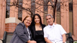 Ella Rae Bautista Columbres and her parents