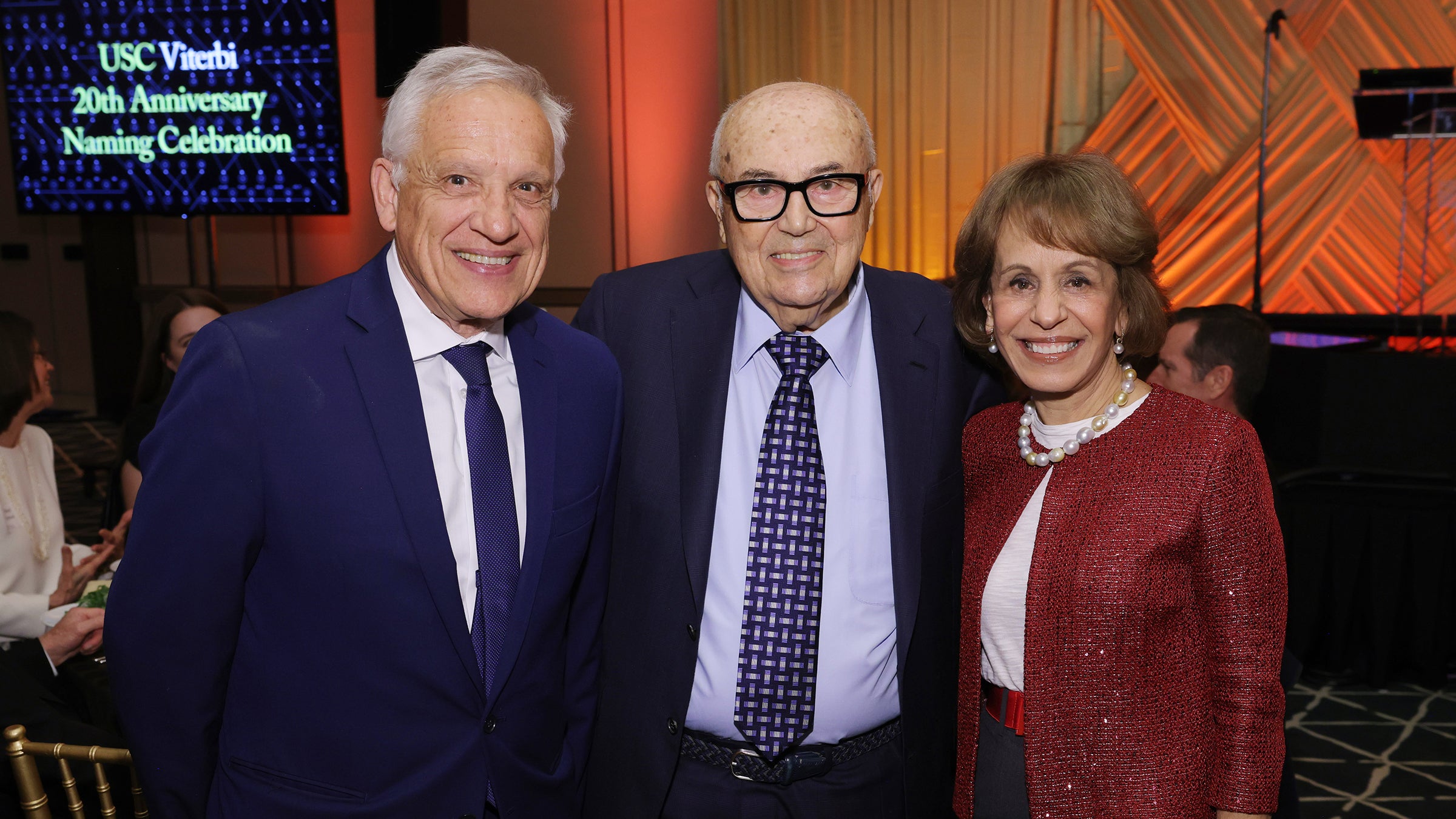 Viterbi naming celebration: Yannis Yortsos, Andrew Viterbi and Carol Folt