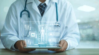 Physician with AI device