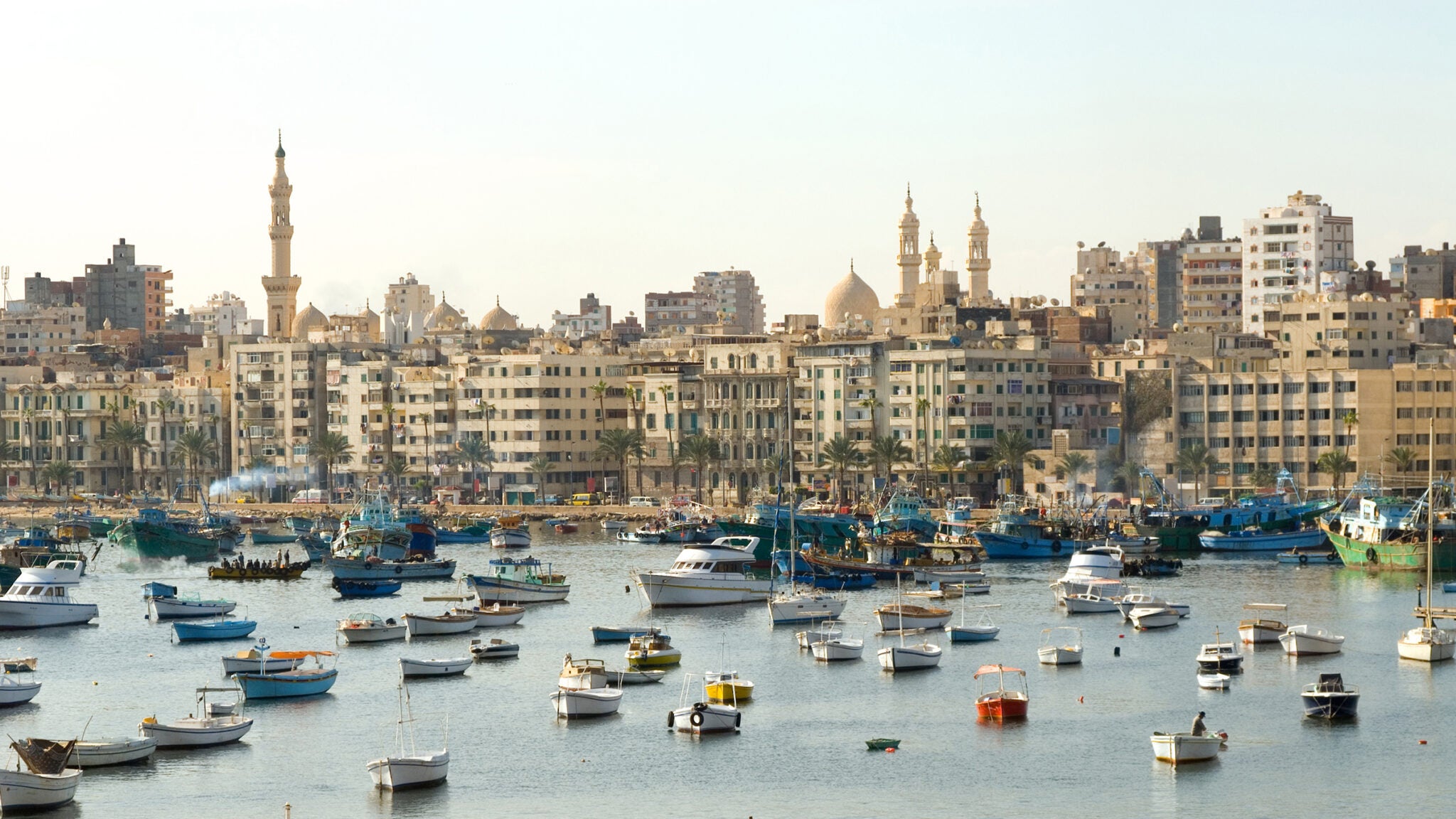 Coastal erosion: shore of Alexandria, Egypt