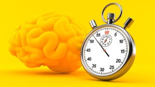 Brain and stopwatch
