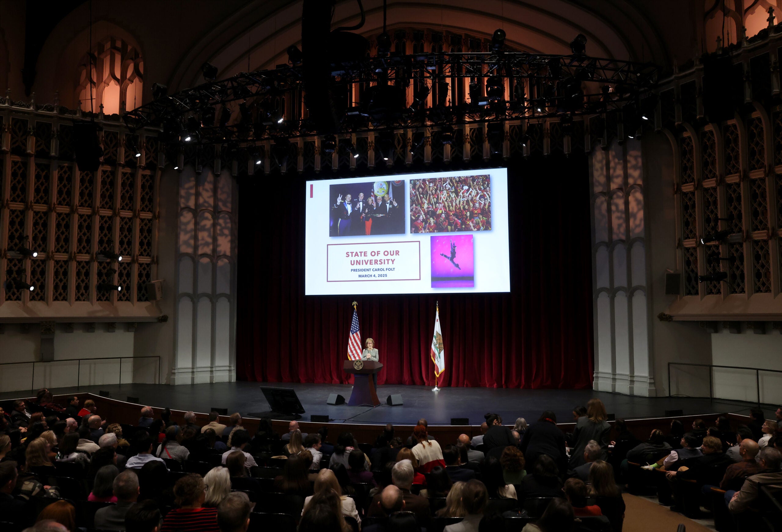 USC State of the University: Carol Folt in Bovard Auditorium