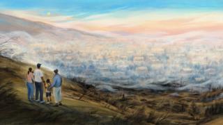 In the wildfires’ aftermath, the stakes have never been higher for USC researchers to apply innovative solutions that move the needle on sustainability, community engagement and the reimagining of Los Angeles. (Illustration/Sally Deng)