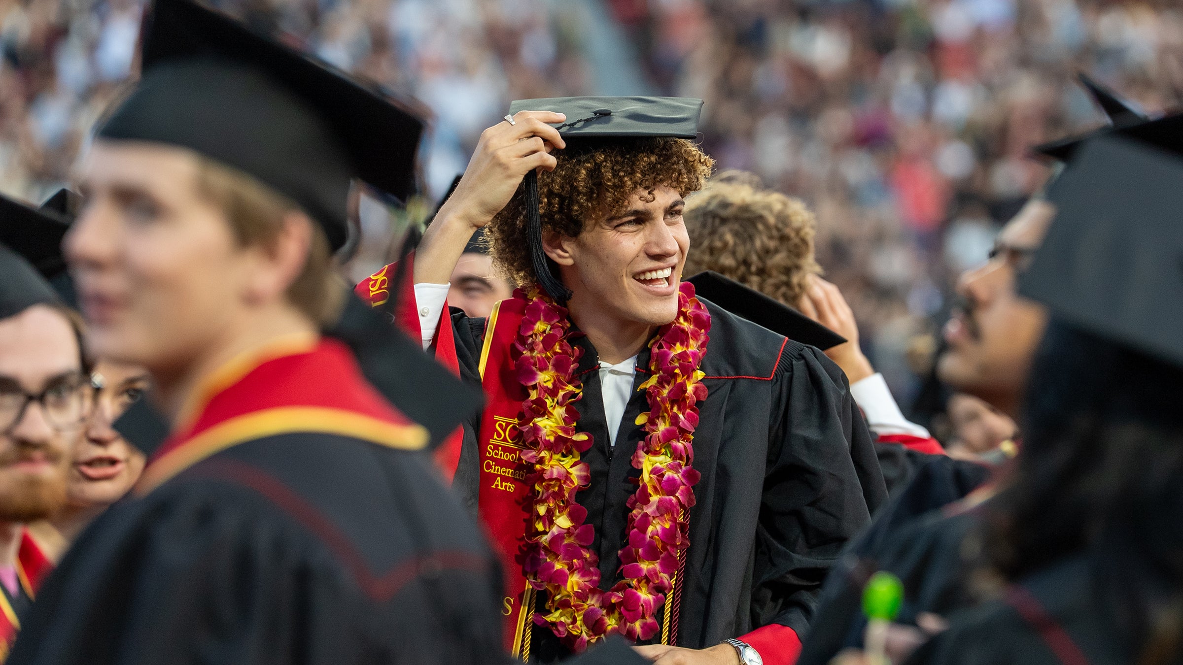 USC 2025 commencement: happy student