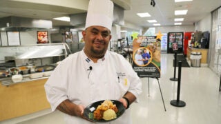 USC Executive Chef Luis Santos and his plant-based deconstructed Honduran tamale
