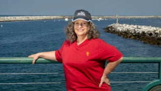 USC Sea Grant Director Karla Heidelberg's love for the ocean has brought her from the Atlantic and Pacific coasts of the United States to the freezing waters of Antarctica’s Southern Ocean. (USC Photo/Gus Ruelas)