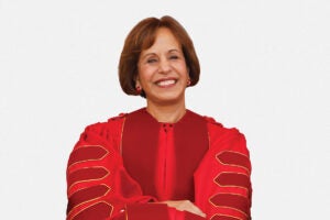 On July 1, 2019, Carol Folt became the first woman to permanently serve as USC president. (USC Photo/Steve Cohn)