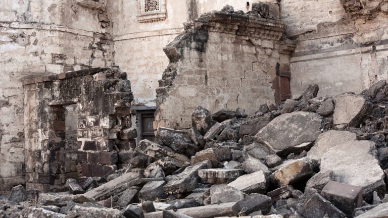 earthquake rubble