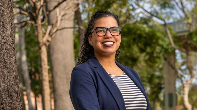 Santina Contreras is an assistant professor at the USC Price School of Public Policy who has spent more than 15 years working with communities across the globe surrounding disasters. (USC Photo/Gus Ruelas)