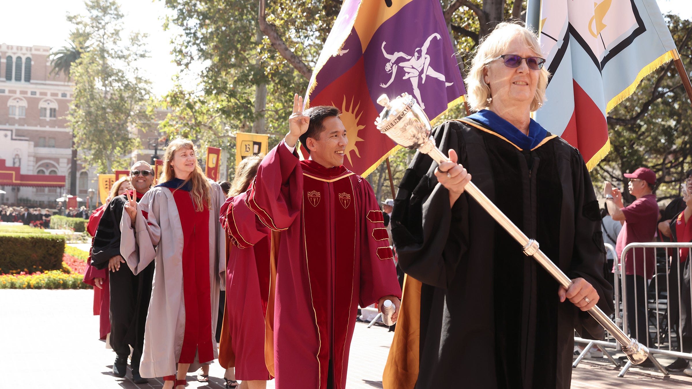 USC new student convocation: Beong-Soo Kim and Lorraine Turcotte lead procession