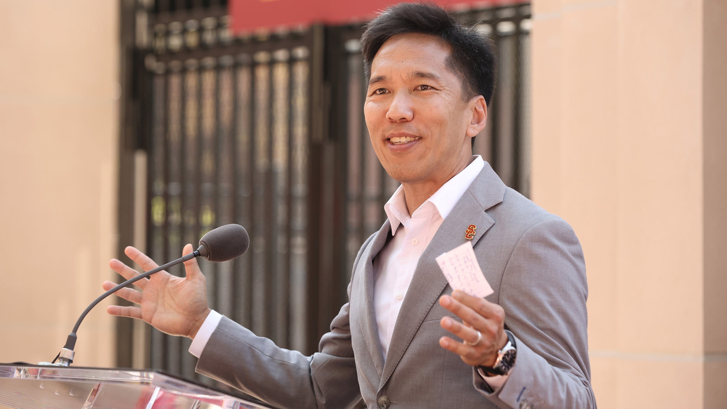 Beong-Soo Kim at Rawlinson Stadium ribbon-cutting
