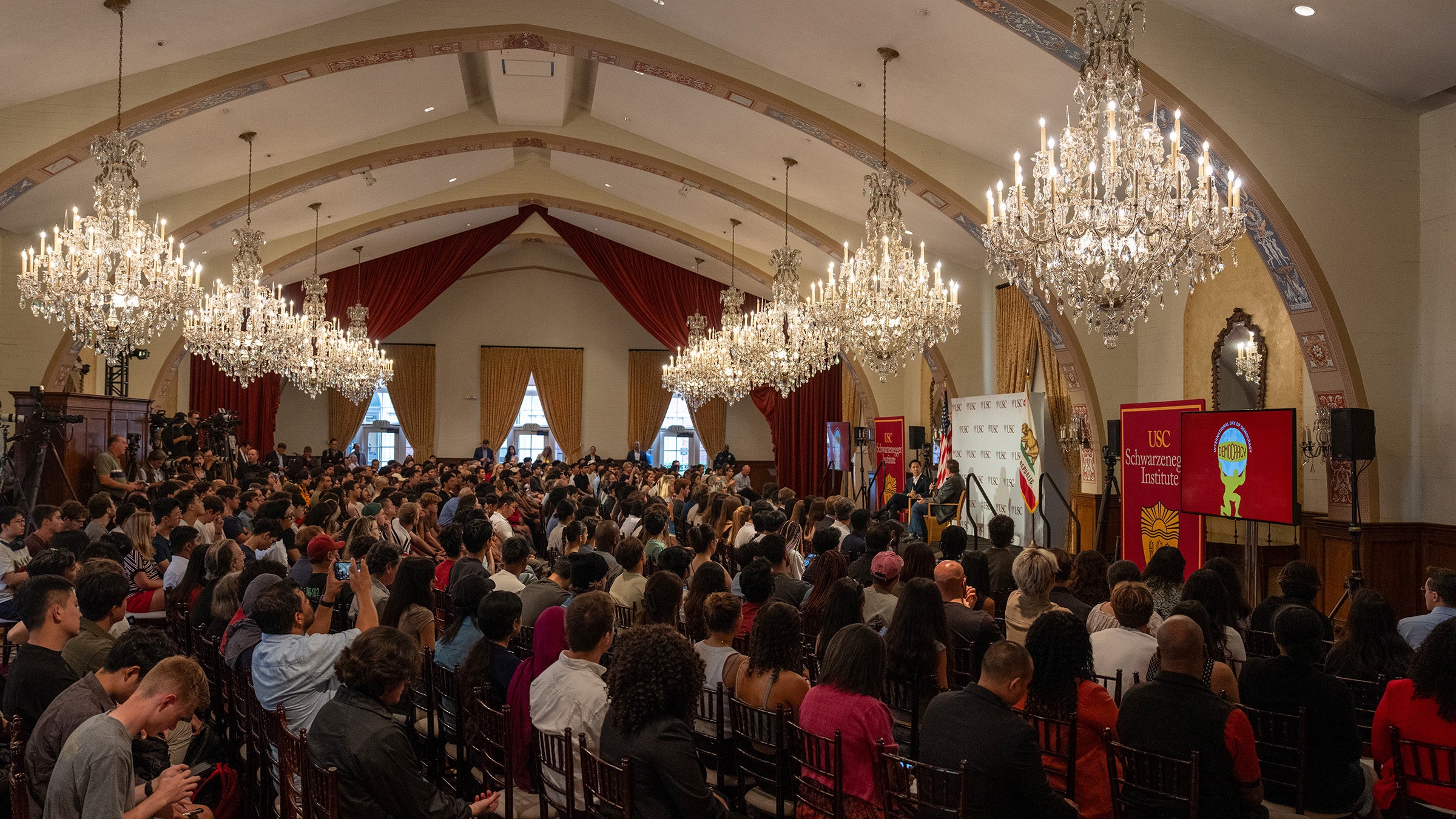 International Day of Democracy event: crowd