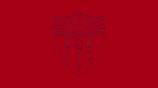 Placeholder image of the dark cardinal USC Shield on a cardinal background