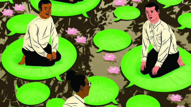 The Center for the Political Future serves as a model for how people across the ideological spectrum can unite around a shared commitment to core democratic values, says USC Interim President Beong-Soo Kim. (Illustration/Paul Blow)