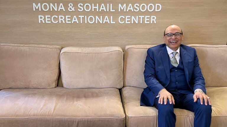 Sohail Masood PharmD ’88, shown here at the Mona and Sohail Masood Recreational Center used by faculty, students and staff of the USC Alfred E. Mann School of Pharmacy and Pharmaceutical Sciences, says his clinical training at USC has been the foundation of his life’s work. (Photo courtesy of Sohail Masood)