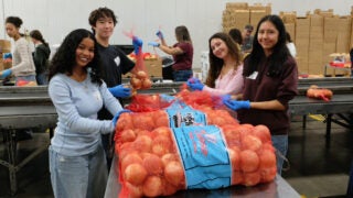 Students volunteering at L.A. Regional Food Bank