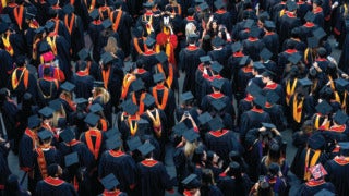 USC’s Class of 2025 celebrates commencement at the Los Angeles Memorial Coliseum in May, bringing the Trojan Family to the 500,000 living alumni milestone. (USC Photo/Henry Kofman)