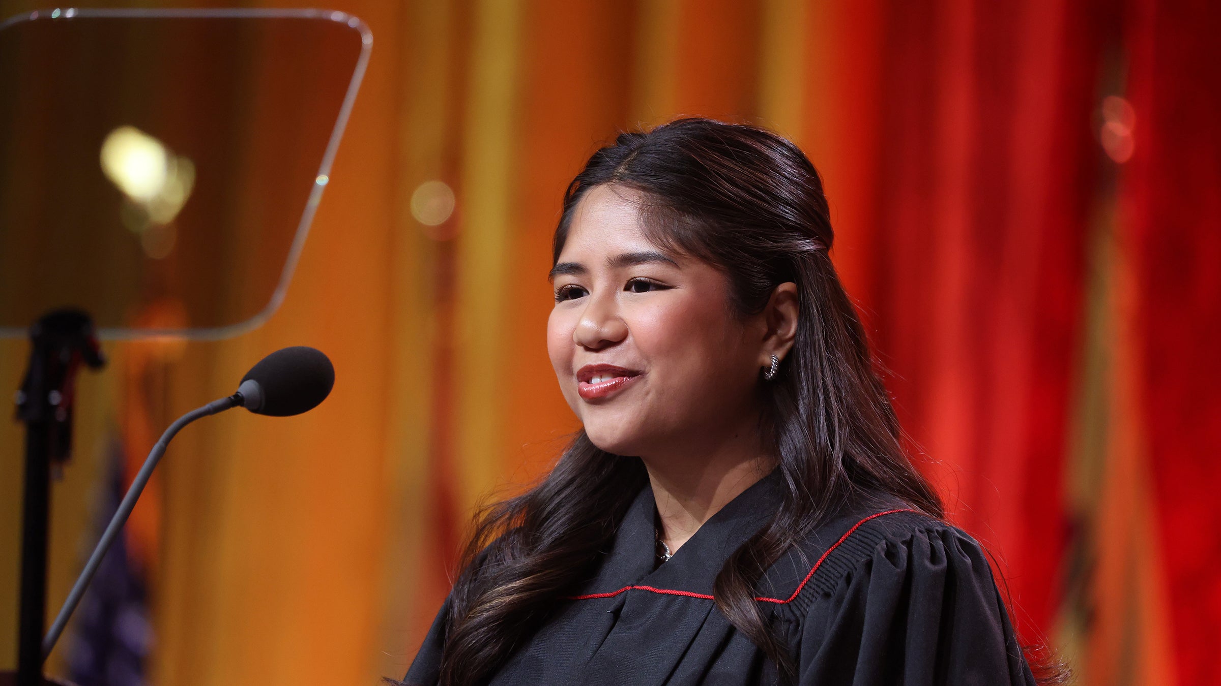 USC spring new student convocation: USC Undergraduate Student Government President Mikaela Bautista
