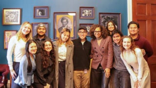 Students and U.S. Rep Sydney Kamlager-Dove