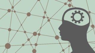 Illustration: Silhouette of brain and electronics