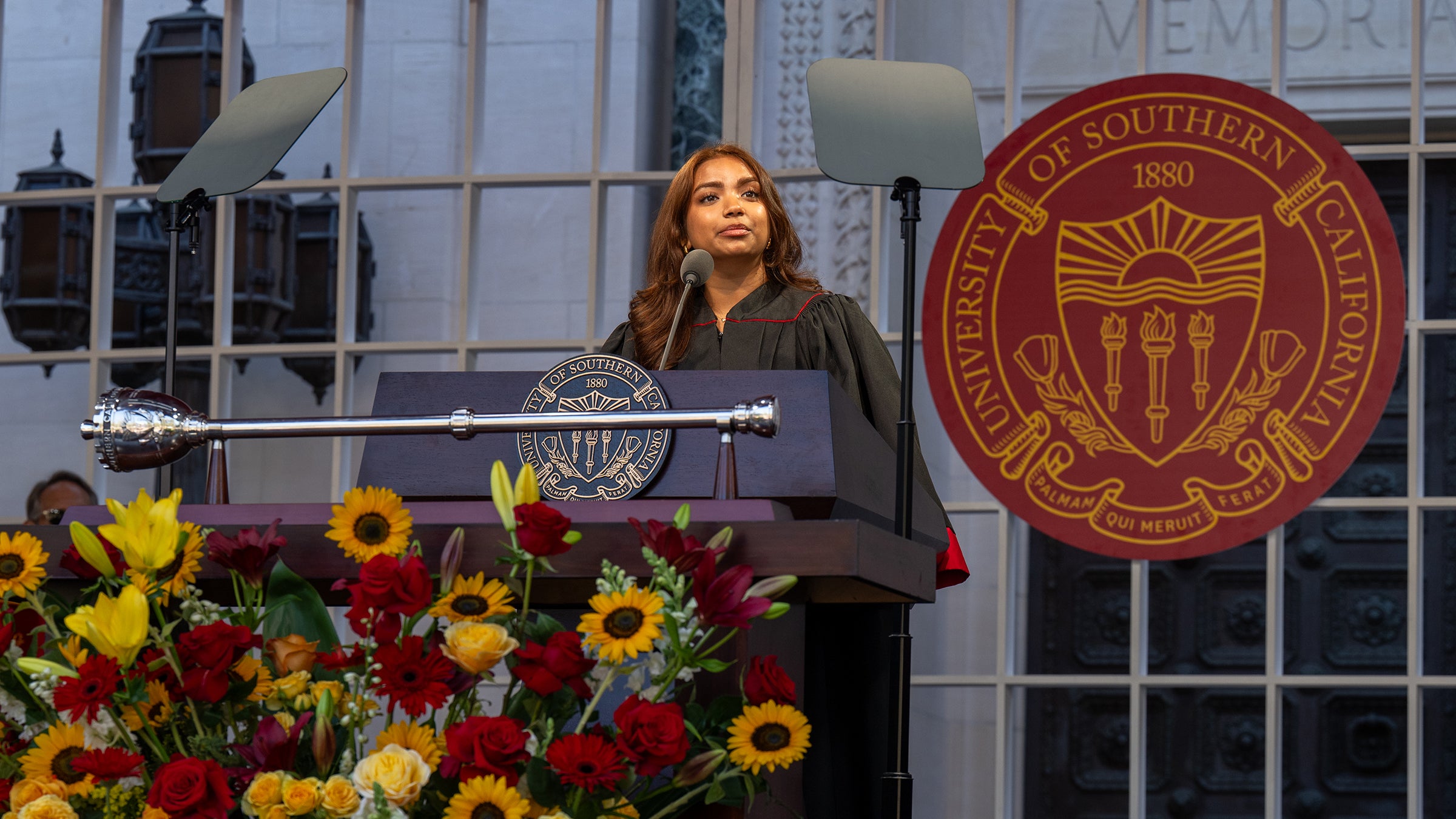 USC fall 2026 new student convocation: Undergraduate Student Government President Syrabi Nur Rahman