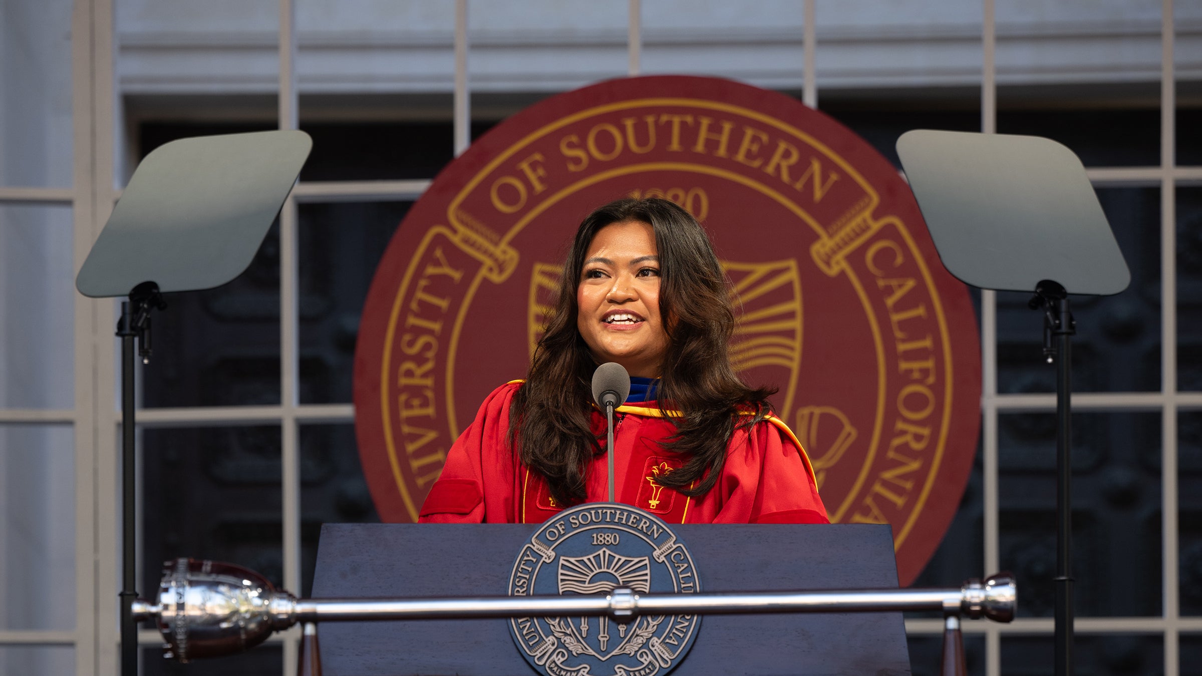 USC fall 2026 new student convocation: Graduate Student Government President Janielle Cuala