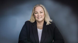 woman with headshot